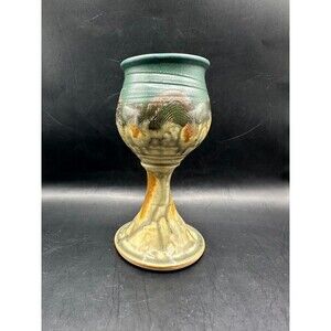 Jack Boyle Goblet Art Pottery 7.5 inches Tall Signed Wheel Thrown Stoneware